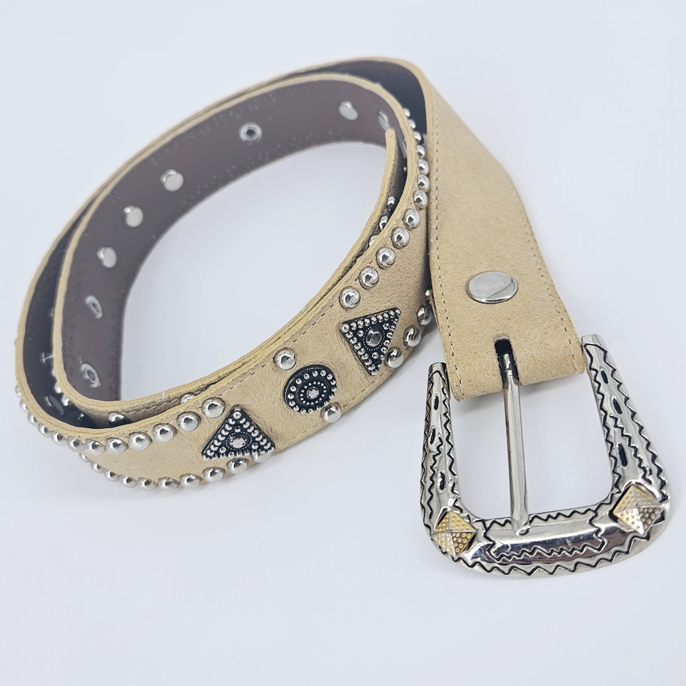 Jana Vintage Light Tan Leather Buckle Belt Medium